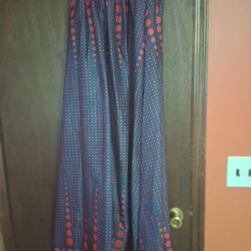 Elegant Red and Blue Polka Dot Skirt